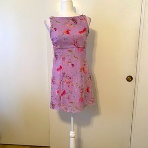 Floral beautiful fabric. Figure hugging Dress